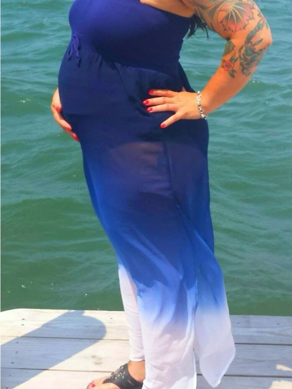 Raviya Strapless Ombre Sheer Swimsuit Cover Up